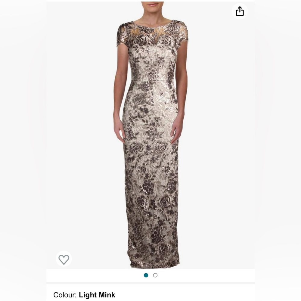 Adrianna Papell Floral Sequin Embroidered gown, size 4